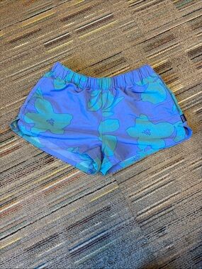Patagonia Blue Teal Floral Athletic Shorts